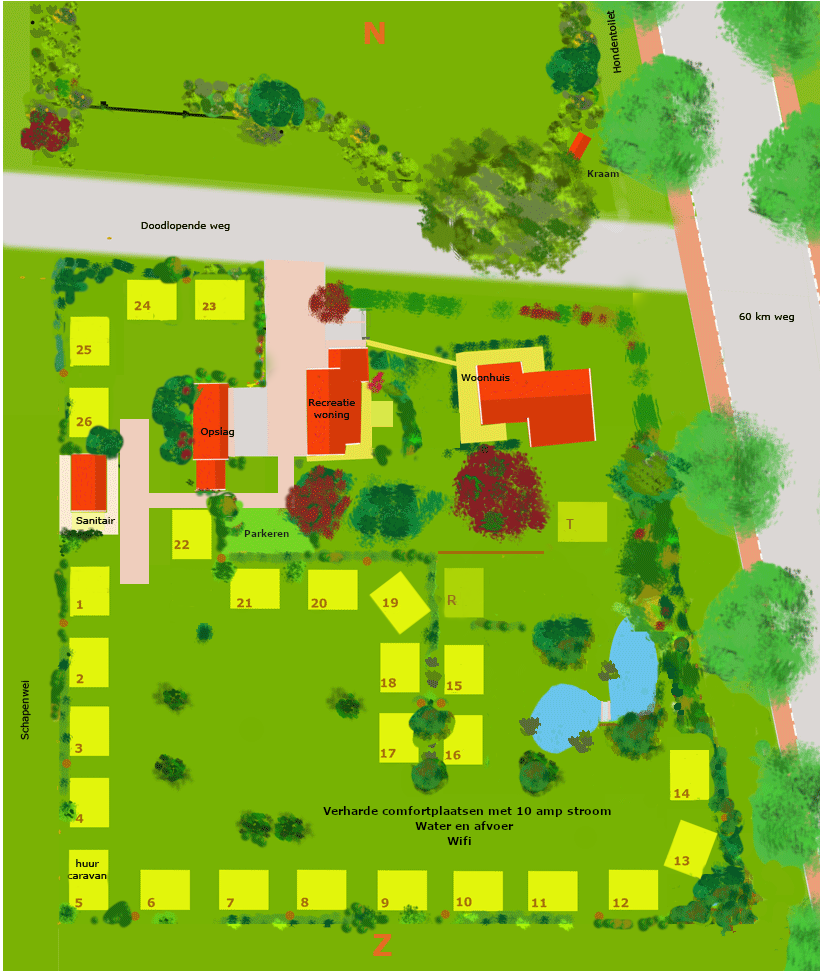 Plattegrond van camping in Lichtenvoorde
