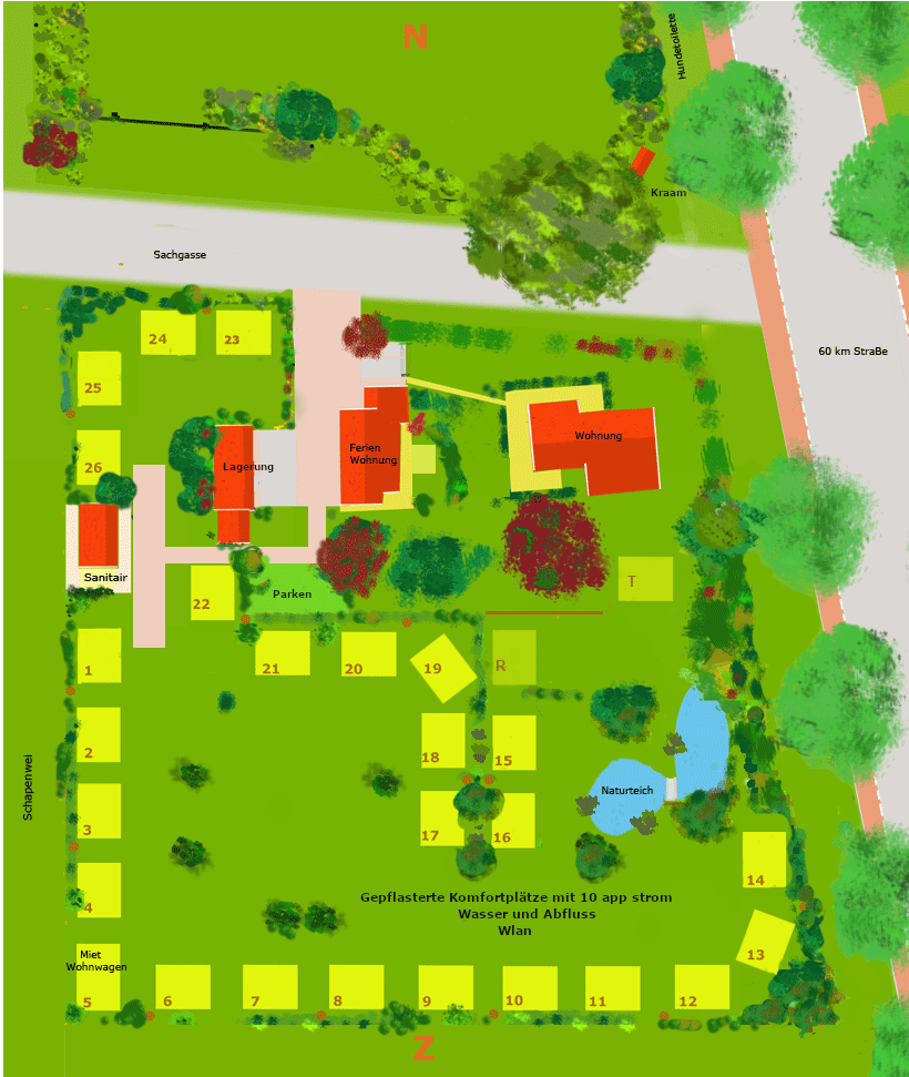 Plattegrond van camping in Lichtenvoorde